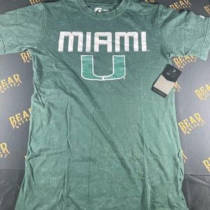 Men's Russell Green Miami Hurricanes Classic Fit Enzyme Wash T-Shirt
